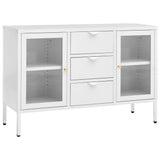 vidaXL Sideboard 105x35x70 cm steel and tempered glass black