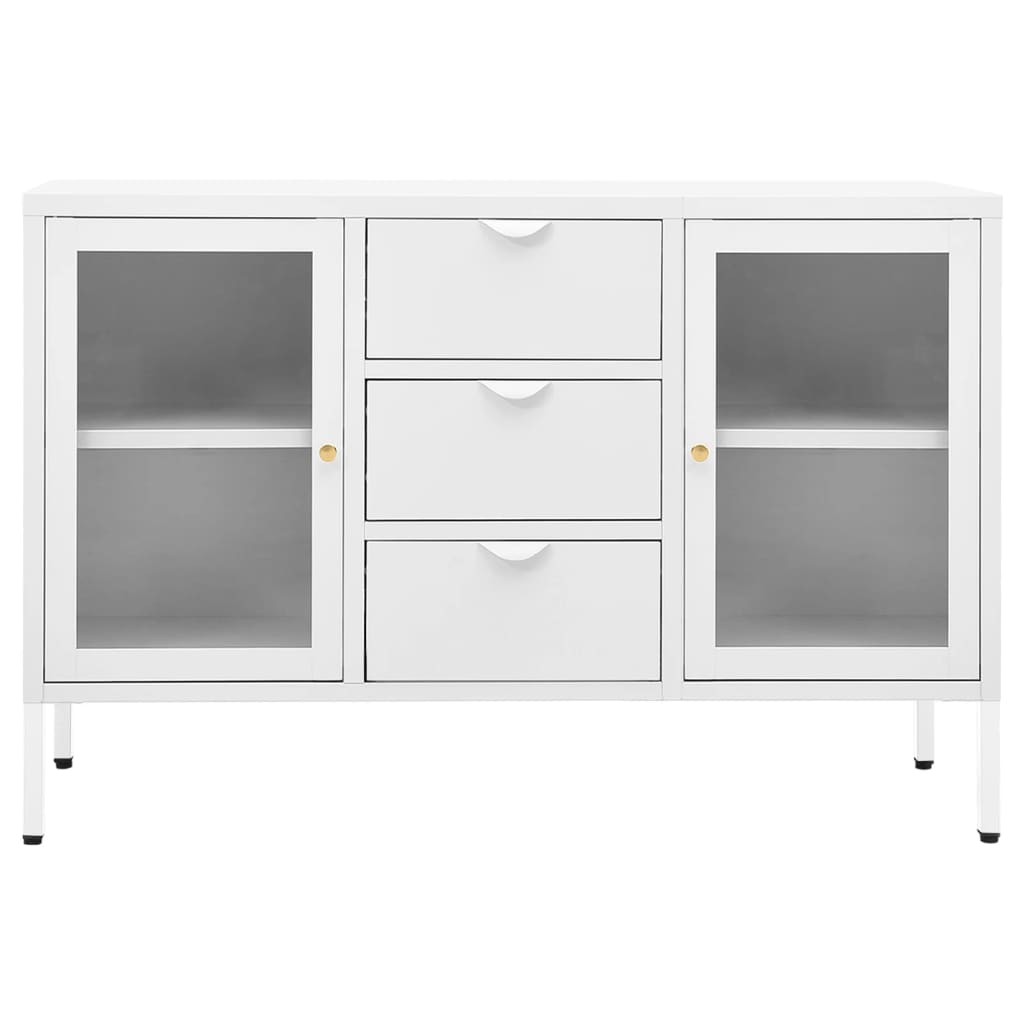 vidaXL Sideboard 105x35x70 cm steel and tempered glass black