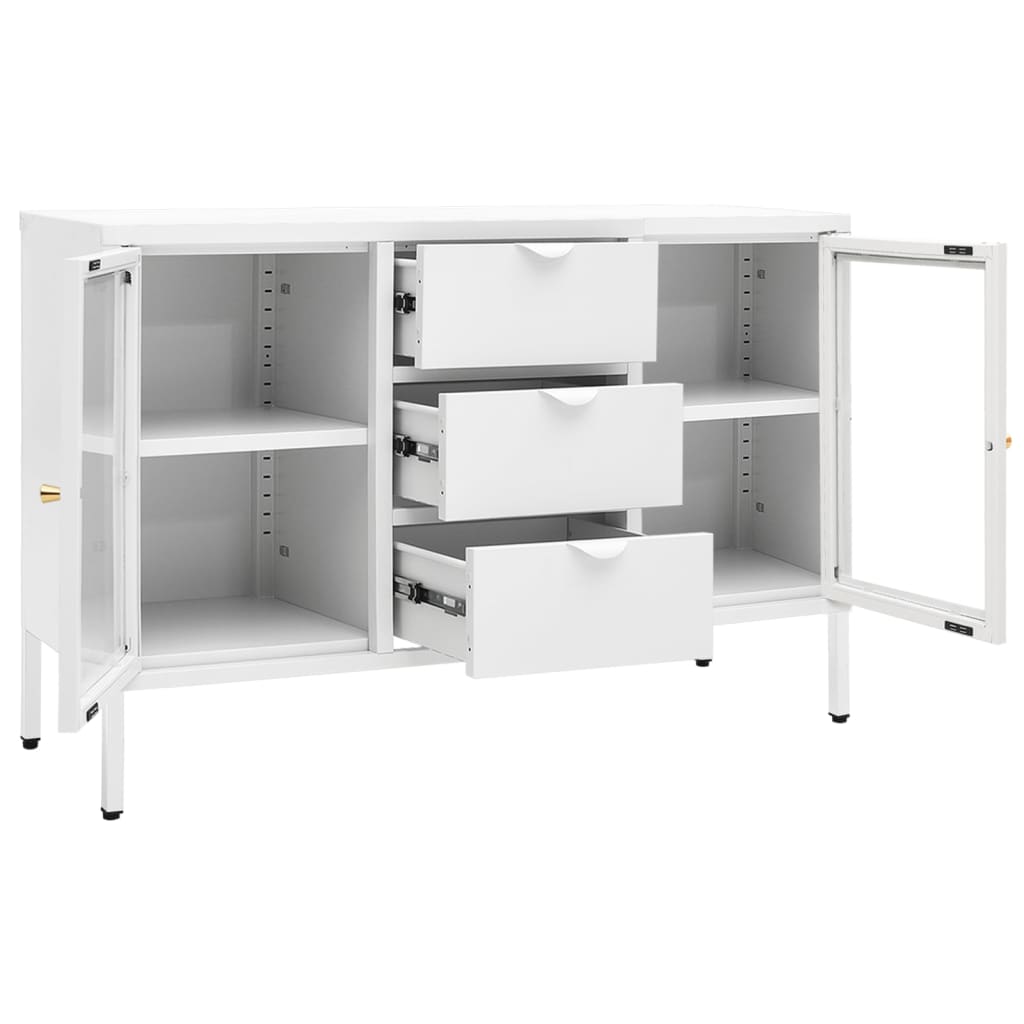 vidaXL Sideboard 105x35x70 cm steel and tempered glass black