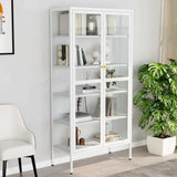 vidaXL Vitrinekast 90x40x180 cm staal en gehard glas zwart