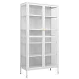 vidaXL Vitrinekast 90x40x180 cm staal en gehard glas zwart