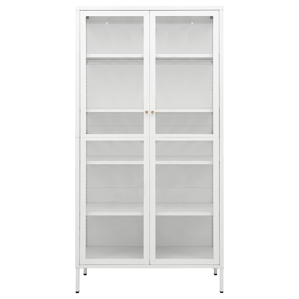 vidaXL Vitrinekast 90x40x180 cm staal en gehard glas zwart