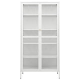 vidaXL Vitrinekast 90x40x180 cm staal en gehard glas zwart