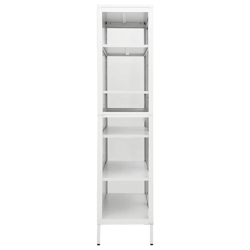 vidaXL Vitrinekast 90x40x180 cm staal en gehard glas zwart