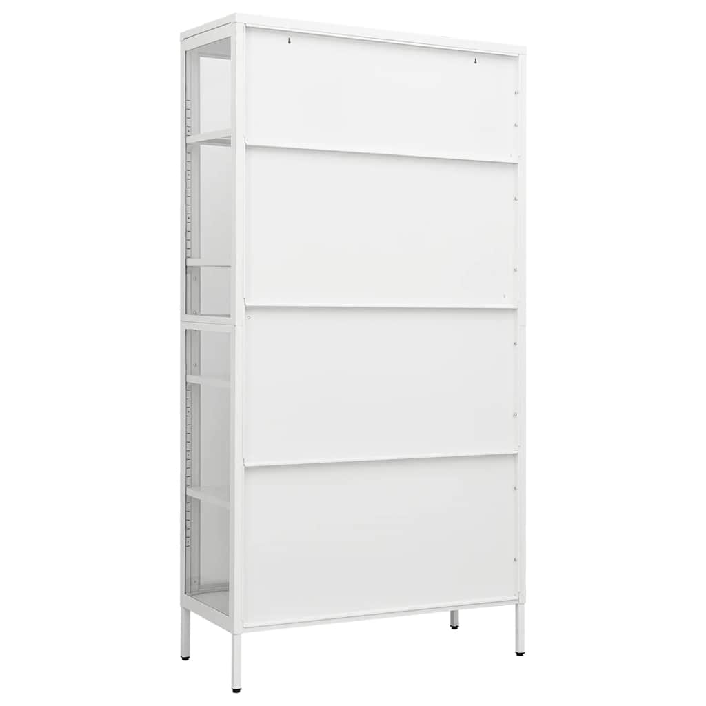vidaXL Vitrinekast 90x40x180 cm staal en gehard glas zwart