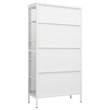 vidaXL Vitrinekast 90x40x180 cm staal en gehard glas zwart