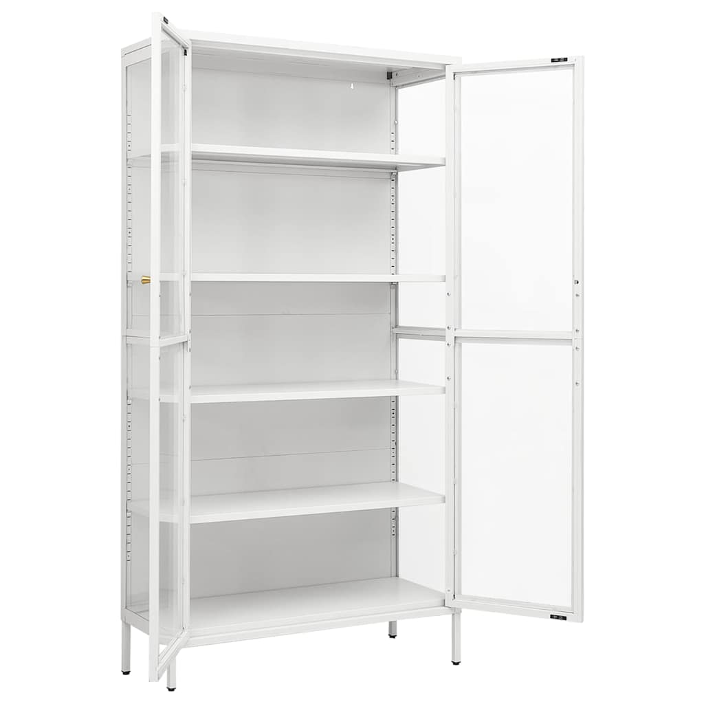 vidaXL Vitrinekast 90x40x180 cm staal en gehard glas zwart