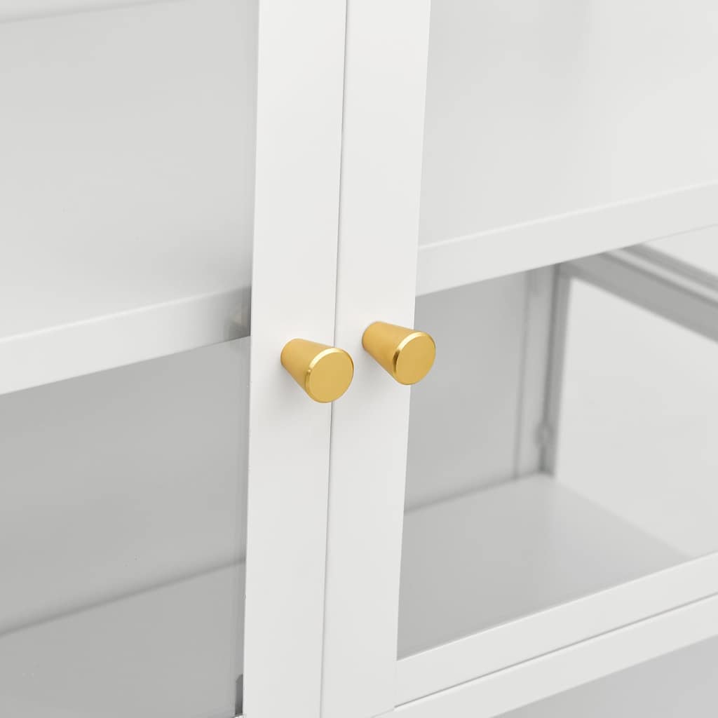vidaXL Vitrinekast 90x40x180 cm staal en gehard glas zwart