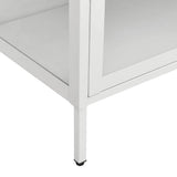 vidaXL Vitrinekast 90x40x180 cm staal en gehard glas zwart
