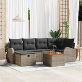 vidaXL Tuinbank Set met kussen met opslag 7 pcs Zwart Poly rattan