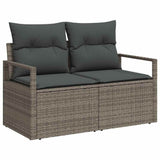 vidaXL Tuinbank Set met kussen met opslag 8 pcs Zwart Poly rattan