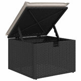 vidaXL Tuinbank Set met kussen met opslag 9 pcs Zwart Poly rattan