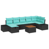 vidaXL Tuinbank Set 8 st Zwart Poly rattan