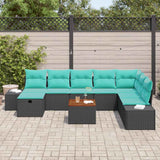 vidaXL Garden Lounge Set 9 pcs Black Poly Rattan