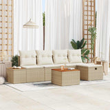 vidaXL Tuinbank Set met kussen 5 pcs Zwart Poly rattan
