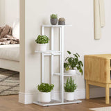vidaXL Bloemenstandaard met 4 lagen 43x22x76 cm metaal zwart