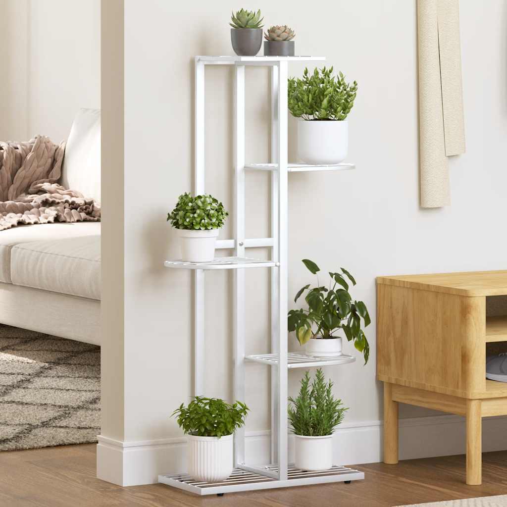 vidaXL Bloemenstandaard met 4 lagen 43x22x76 cm metaal zwart