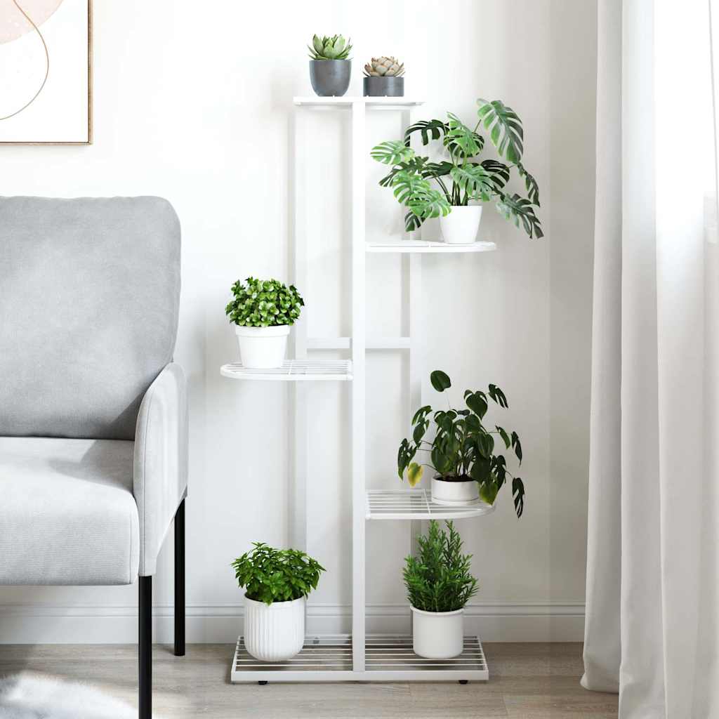 vidaXL Bloemenstandaard met 4 lagen 43x22x76 cm metaal zwart