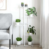 vidaXL Bloemenstandaard met 4 lagen 43x22x76 cm metaal zwart