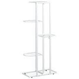 vidaXL Bloemenstandaard met 4 lagen 43x22x76 cm metaal zwart