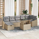 vidaXL Garden Lounge Set 8 Pieces Black Poly Rattan