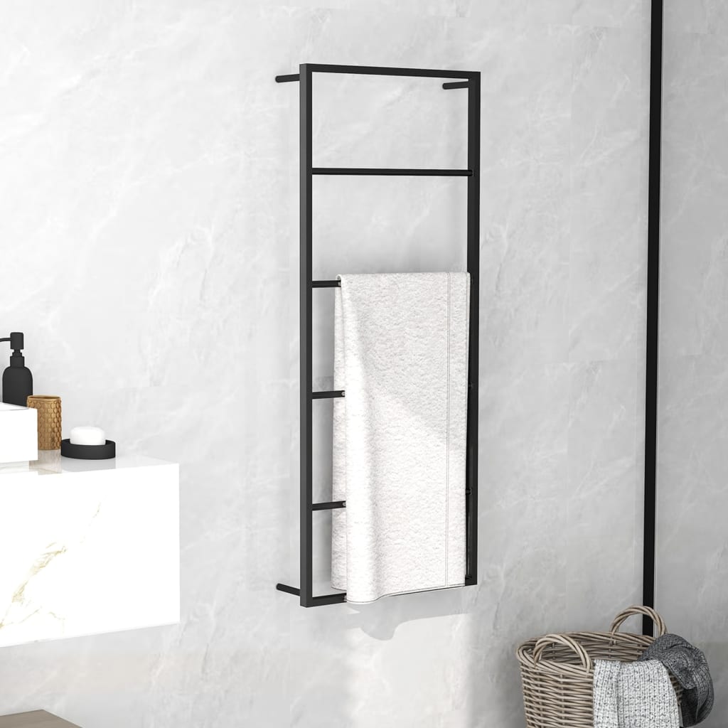 vidaXL Towel Rack 45x10x115 cm Steel Black