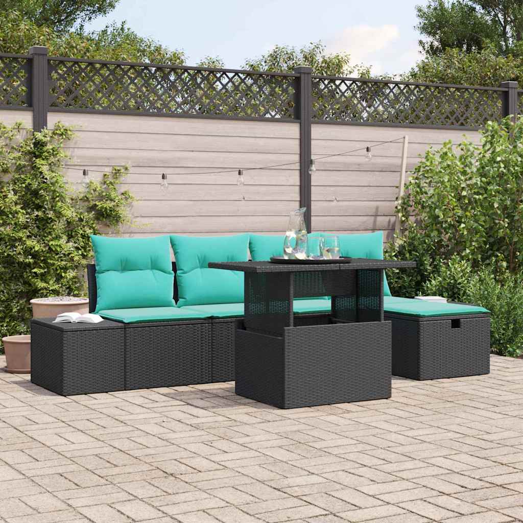 vidaXL Tuinbank Set 6 st Bruin poly rattan