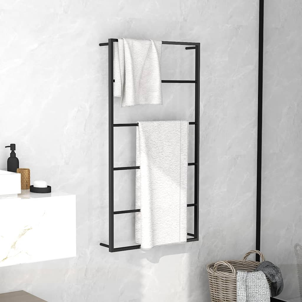 vidaXL Towel Rack 45x10x115 cm Steel Black