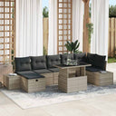 vidaXL Tuinbank Set 8 pcs Zwart poly rattan
