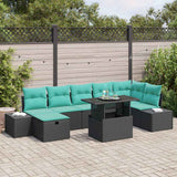 vidaXL Garden Bench Set 8 pcs Brown poly rattan