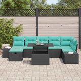 vidaXL Garden Bench Set 8 pcs Brown poly rattan