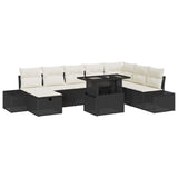 vidaXL Garden Sofa Set 9 pcs Black poly rattan