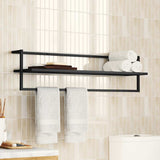 vidaXL Handdoekenrek 95x25x22 cm ijzer zwart