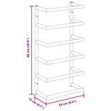 vidaXL Handdoekenrek 24x12x48 cm staal zwart