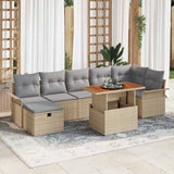 vidaXL Tuinbank Set 8 pcs Zwart poly rattan