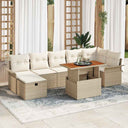 vidaXL Tuinbank Set 8 pcs Zwart poly rattan