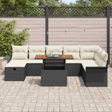 vidaXL Garden Lounge Set 9 pcs Black poly rattan