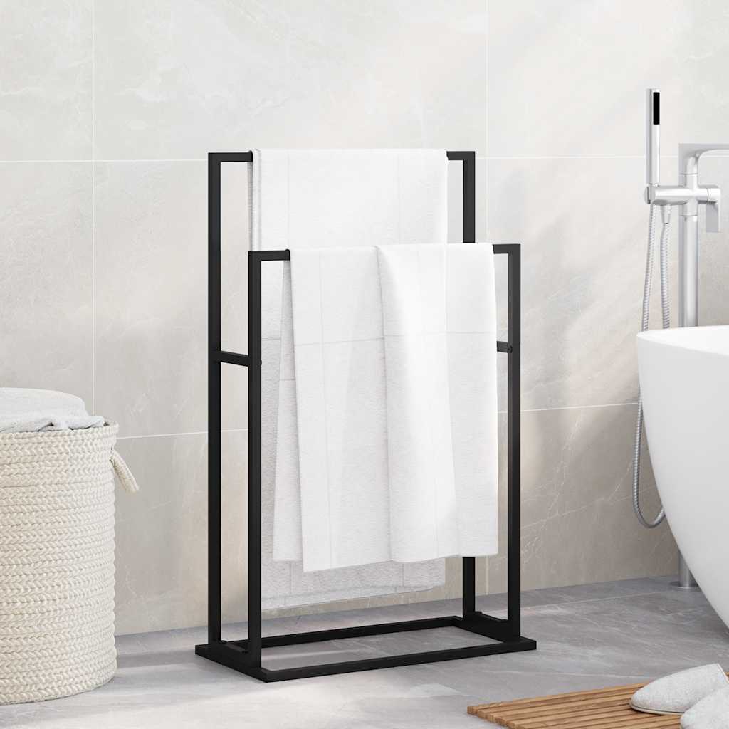 vidaXL Handdoekenrek vrijstaand 48x24x78,5 cm ijzer zwart