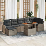 vidaXL Tuinbank Set 8 pcs Zwart poly rattan