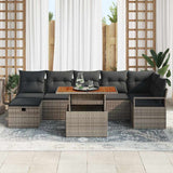 vidaXL Tuinbank Set 8 pcs Zwart poly rattan