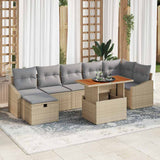 vidaXL Garden Sofa Set 8 Pieces Black Poly Rattan