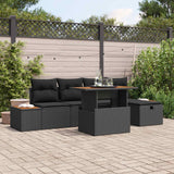 vidaXL Garden Bench Set 6 pcs Black poly rattan