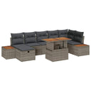 vidaXL Garden Bench Set 8 pcs Black Poly Rattan