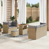 vidaXL Tuinbank Set 8 pcs Zwart poly rattan