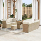 vidaXL Tuinbank Set 10 pcs Zwart poly rattan