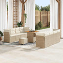 vidaXL Tuinbank Set 11 pcs Zwart poly rattan
