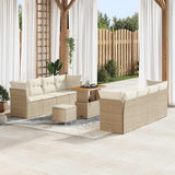 vidaXL Tuinbank Set 11 pcs Zwart poly rattan