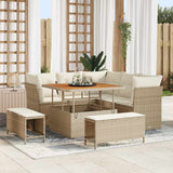 vidaXL Tuinbank Set 8 pcs Zwart poly rattan