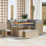 vidaXL Tuinbank Set 8 pcs Zwart poly rattan