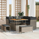 vidaXL Tuinbank Set 8 pcs Zwart poly rattan